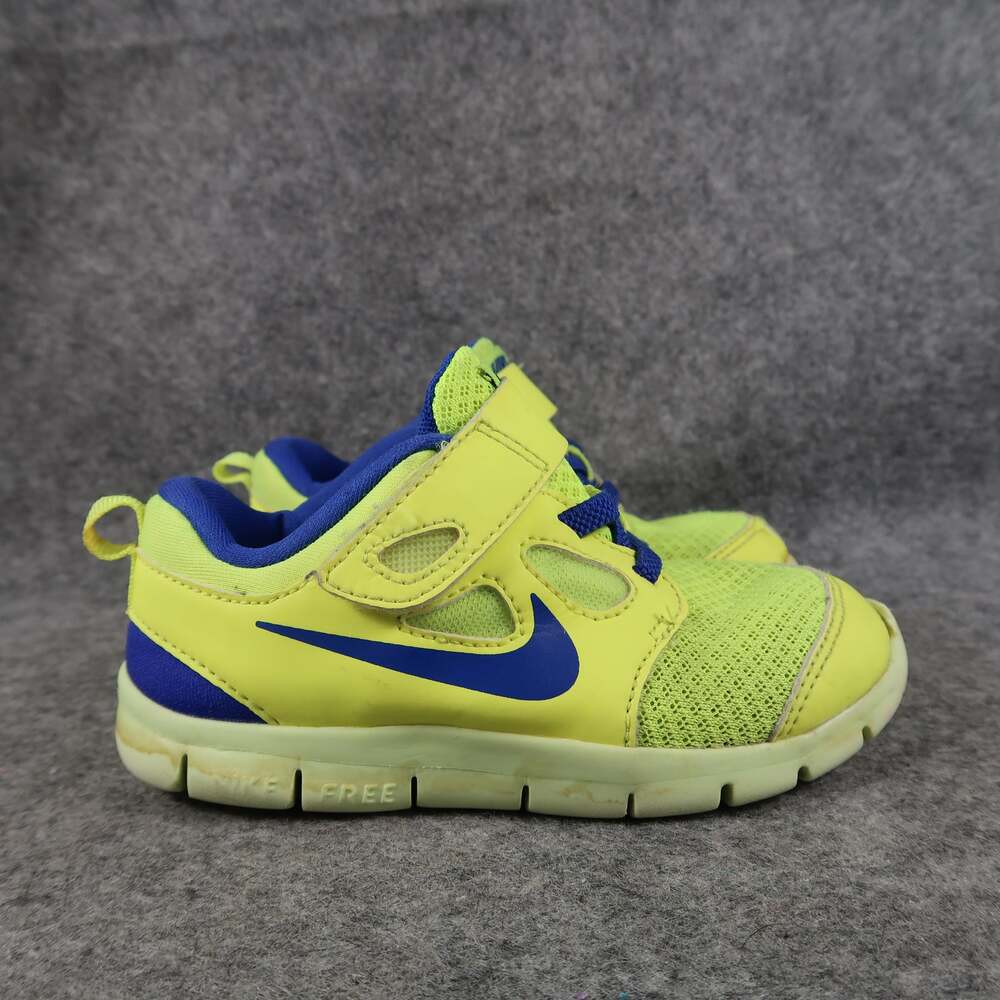Nike Shoes Kids Toddler 9C Sneakers Free 5 Running Active Yellow Blue Easy On